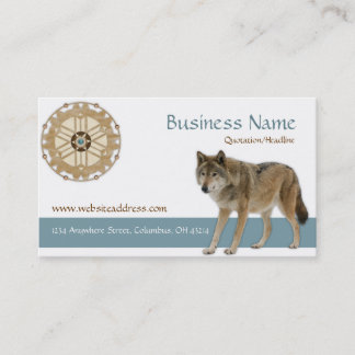Dreamcatcher wWolf Native American Business Card