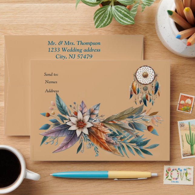 Dreamcatchers in a Bohemian theme Envelope (Desk)
