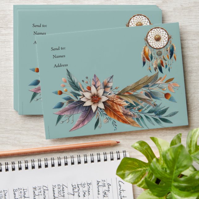 Dreamcatchers in a Bohemian theme Envelope (Stacked)