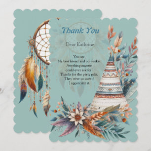 Dreamcatchers in a Bohemian theme Thank You Card