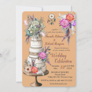 Dreamcaters in a Bohemian theme Invitation