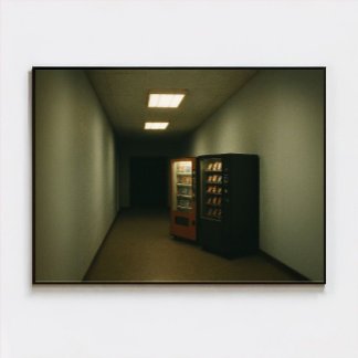 Dreamcore Liminal Hallway with Vending Machine Photo Print