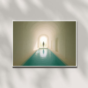 Dreamcore Swimming Pool with Entity – Liminal Photo Print