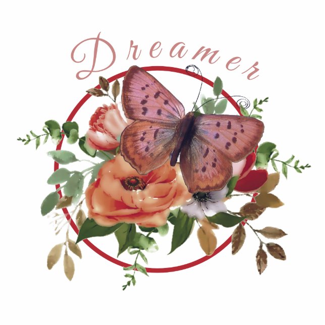 Dreamer custom  floral magnet standing photo sculpture (Front)