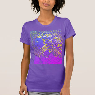 "Dreamer Girl" in Magenta Purple-blue Gold Design T-Shirt