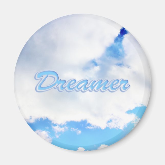 Dreamer Puffy White Clouds and Blue Sky Magnet (Front)