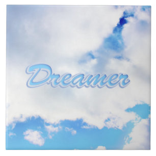 Dreamer Puffy White Clouds and Blue Sky Tile