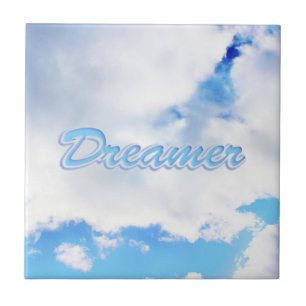 Dreamer Puffy White Clouds and Blue Sky Tile
