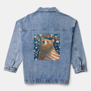 Dreamer Stars and Stripes Bear Denim Jacket