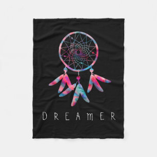 Dreamer Watercolor Dream Catcher Fleece Blanket