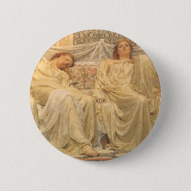 Dreamers by Albert Joseph Moore, Victorian Art 6 Cm Round Badge (Front)