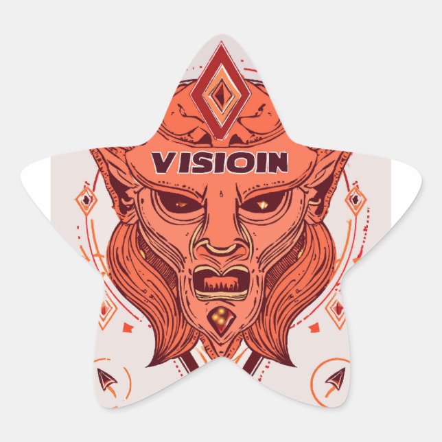 Dreamer's Horizon: Inspirational Vision Quotes Star Sticker (Front)