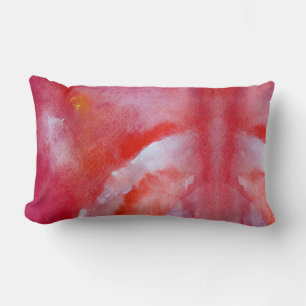 Dreamers stylish pink and yellow art lumbar pillow