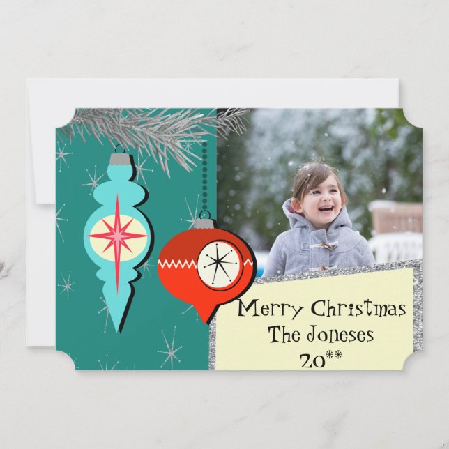 Dreaming a of Retro Christmas Photo Card (Front)