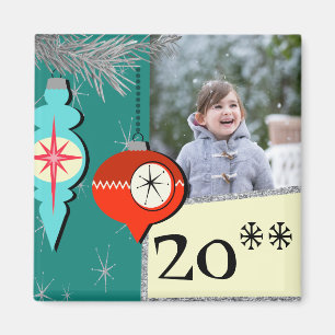 Dreaming a of Retro Christmas Photo Magnet