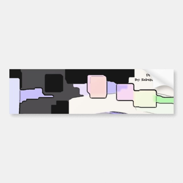 "Dreaming Blue" Geometric Art Bumper Sticker (Front)