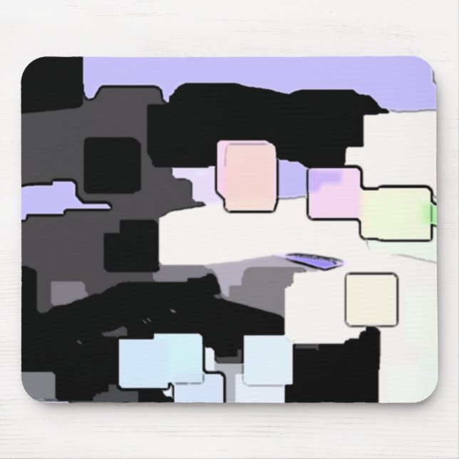 "Dreaming Blue" Geometric Art Mouse Mat (Front)