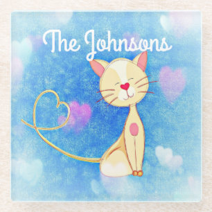 Dreaming Cat Glass Coaster