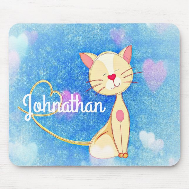 Dreaming Cat Mouse Mat (Front)
