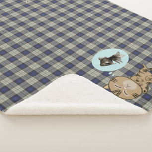 Dreaming cat sherpa blanket