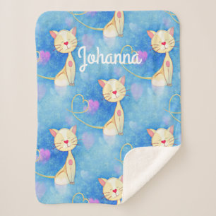 Dreaming Cat Sherpa Blanket