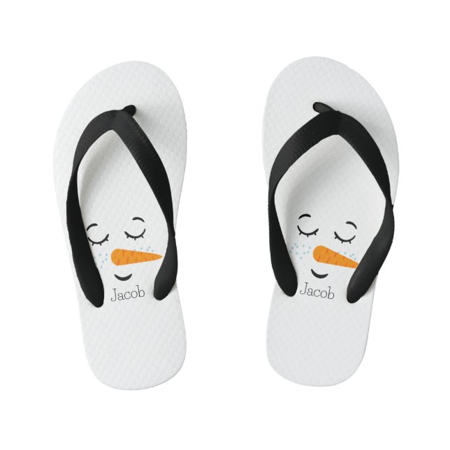 Dreaming Frosty the Snowman Kid's Flip Flops (Footbed)