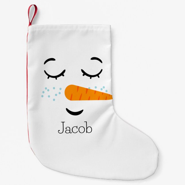 Dreaming Frosty the Snowman Small Christmas Stocking (Front)