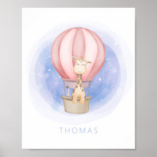 Dreaming Giraffe Whimsical Nursery Wall Art