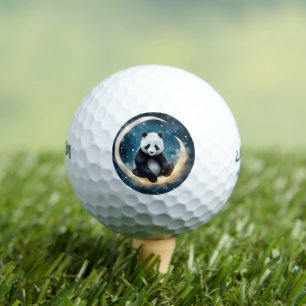 Dreaming in Moonlight: Panda's Celestial Serenade Golf Balls