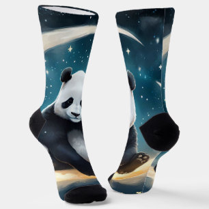 Dreaming in Moonlight: Panda's Celestial Serenade Socks