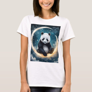 Dreaming in Moonlight: Panda's Celestial Serenade T-Shirt