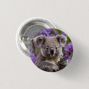 "Dreaming in Purple: A Koala in a Jacaranda Tree 3 Cm Round Badge