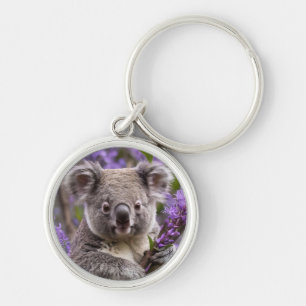 "Dreaming in Purple: A Koala in a Jacaranda Tree Key Ring