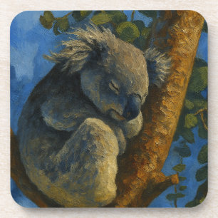 Dreaming in the Eucalyptus – Sleeping Koala Art Coaster
