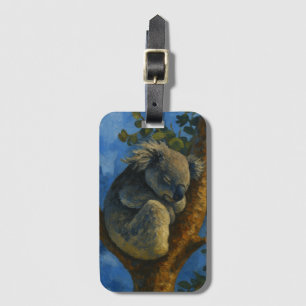 Dreaming in the Eucalyptus – Sleeping Koala Art Luggage Tag