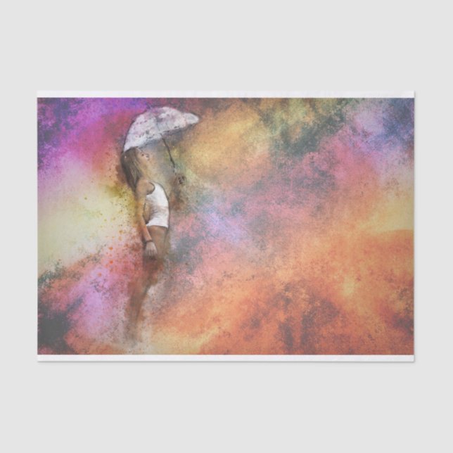 Dreaming In The Rain Decoupage Tissue Paper (Front)