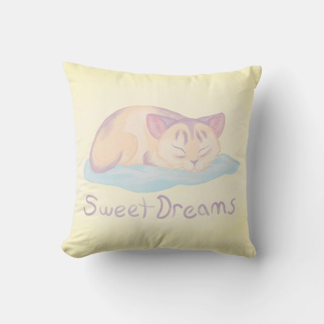 Dreaming Kitten Cushion (Front)