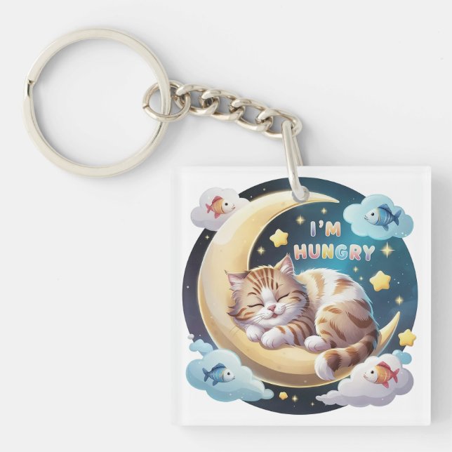 Dreaming Kitten Key Ring (Front)