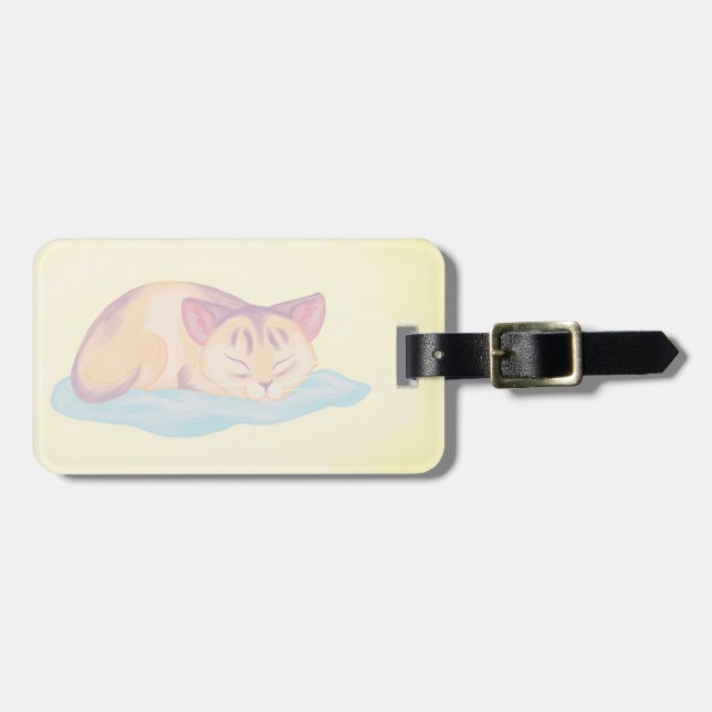 Dreaming Kitten Luggage Tag (Front Horizontal)