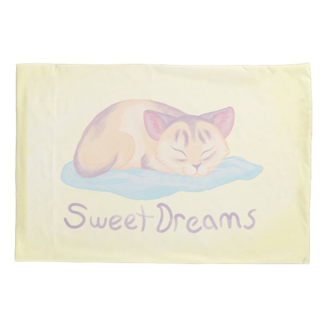 Dreaming Kitten Pillowcase (Back)
