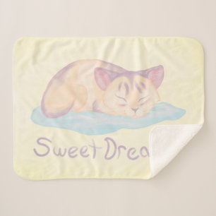 Dreaming Kitten Sherpa Blanket