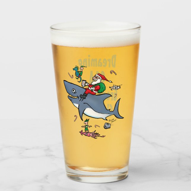 Dreaming Of A Great White Christmas Pint Glass (Front Filled)