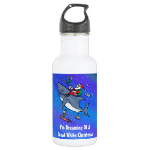 Dreaming Of A Great White Shark Christmas 532 Ml Water Bottle