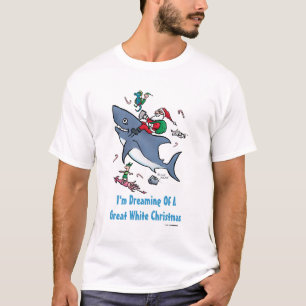 Dreaming Of A Great White Shark Christmas T-Shirt