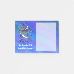 Dreaming Of A Great White Shark Funny Christmas Post-it Notes
