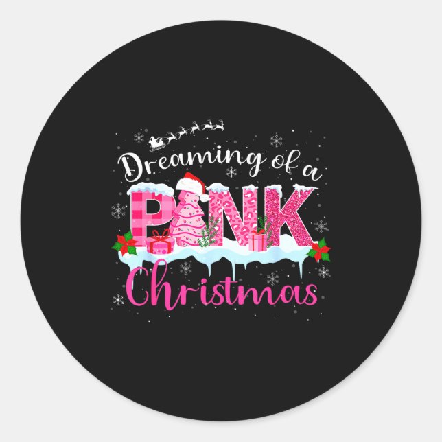 Dreaming Of A Nk Christmas Tree Cakes Santa Hat Xm Classic Round Sticker (Front)