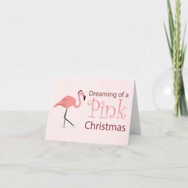 Dreaming of a Pink Christmas Card (Front)