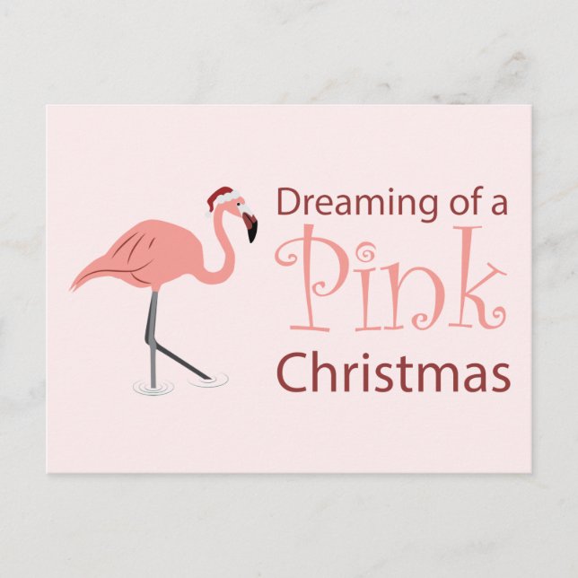 Dreaming of a Pink Christmas  Postcard (Front)