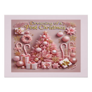 Dreaming of a Pink Christmas Poster