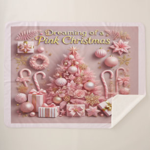 Dreaming of a Pink Christmas Sherpa Blanket